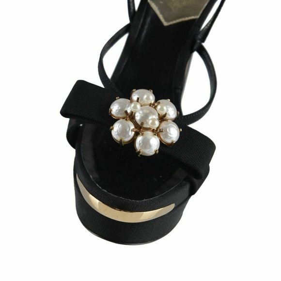 DSQUARED Black and Gold Platform Heels the most elegant shoe I’ve seen - Picture 5 of 7